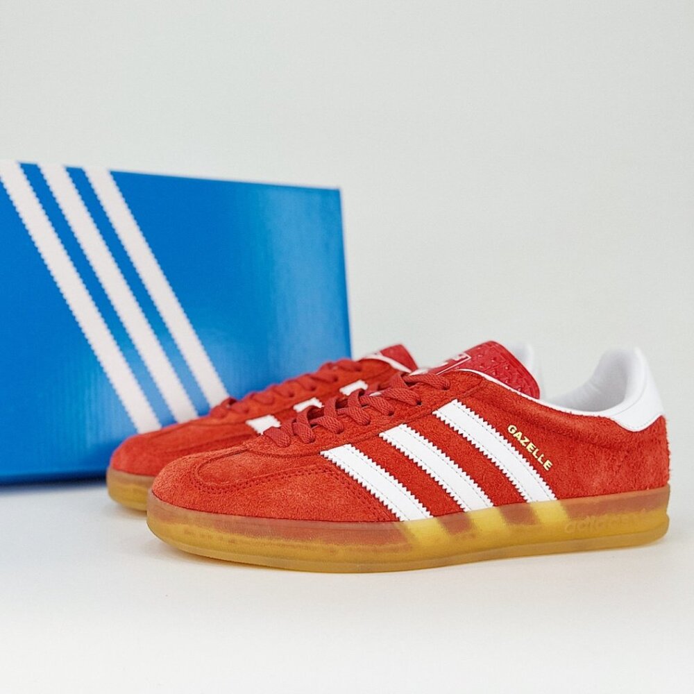 Adidas Gazelle Retro Gum Sole Women Orange Red White Sneaker Men Sport Shoes